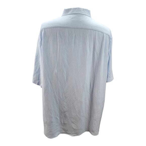 NWT Sedyrak Mens Dress Shirt 2XL Blue Linen Blend Short Sleeve Button Down Soft - Picture 5 of 12